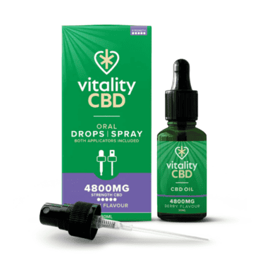 Vitality CBD Oral Drops Spray 4800mg berry spray applicator