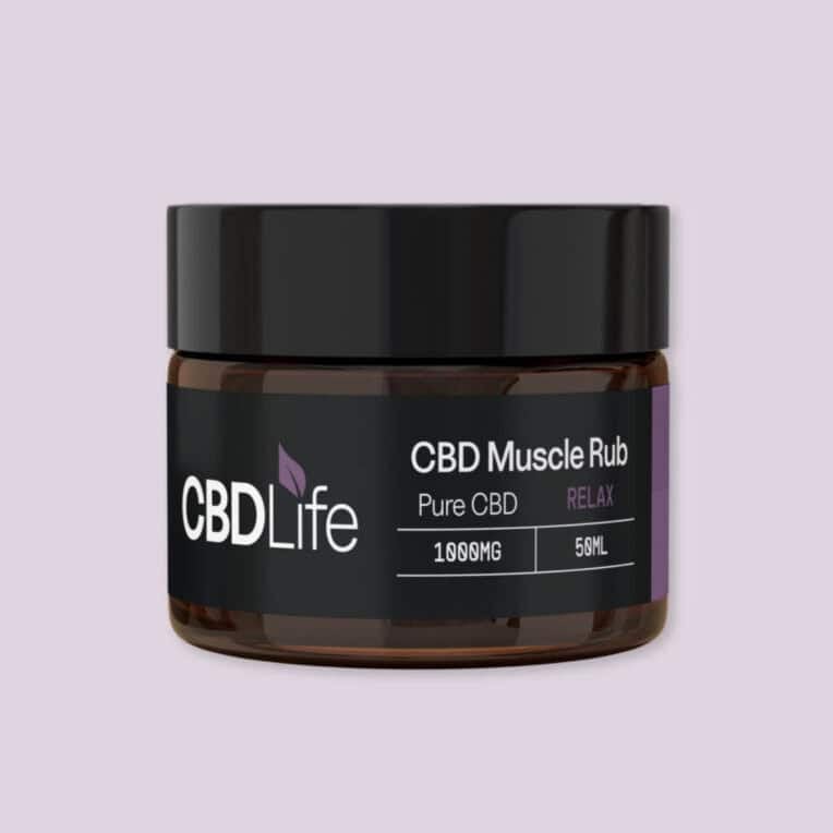 CBDLife Muscle Rub 1000mg Relax purple background