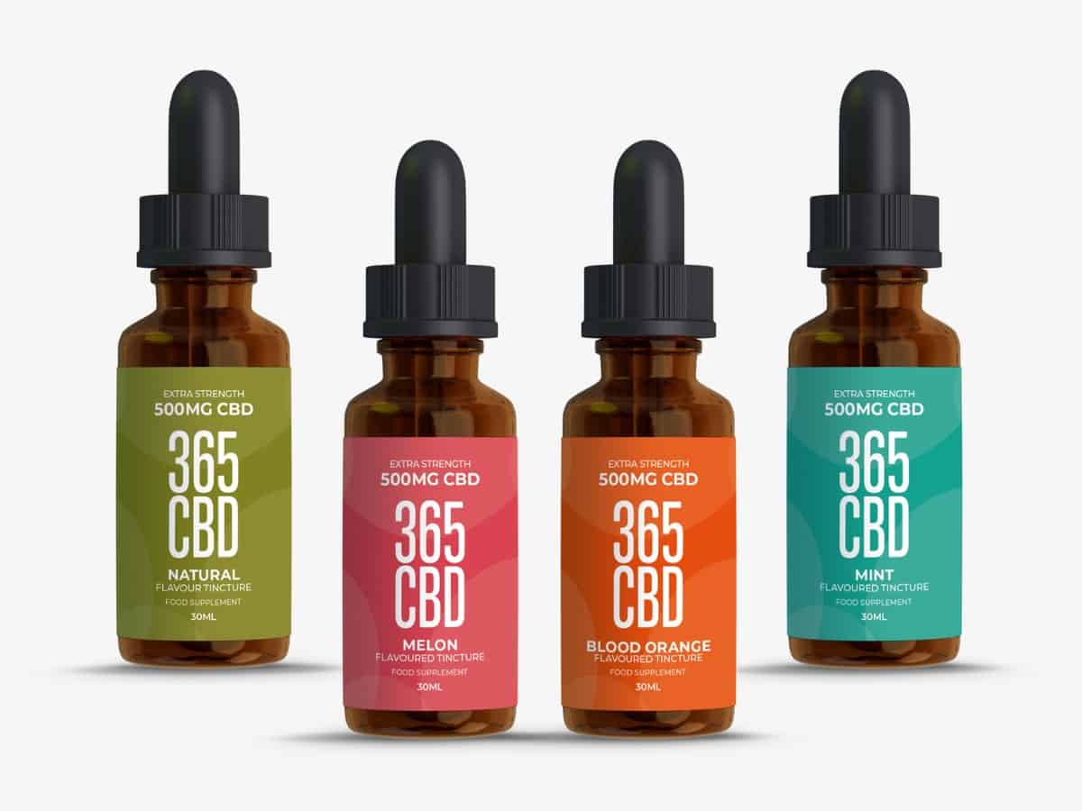 365 CBD oils flavoured with white background