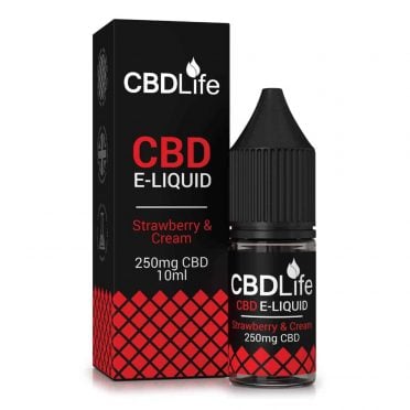 CBDLife CBD E-Liquid 250mg Strawberry and Cream
