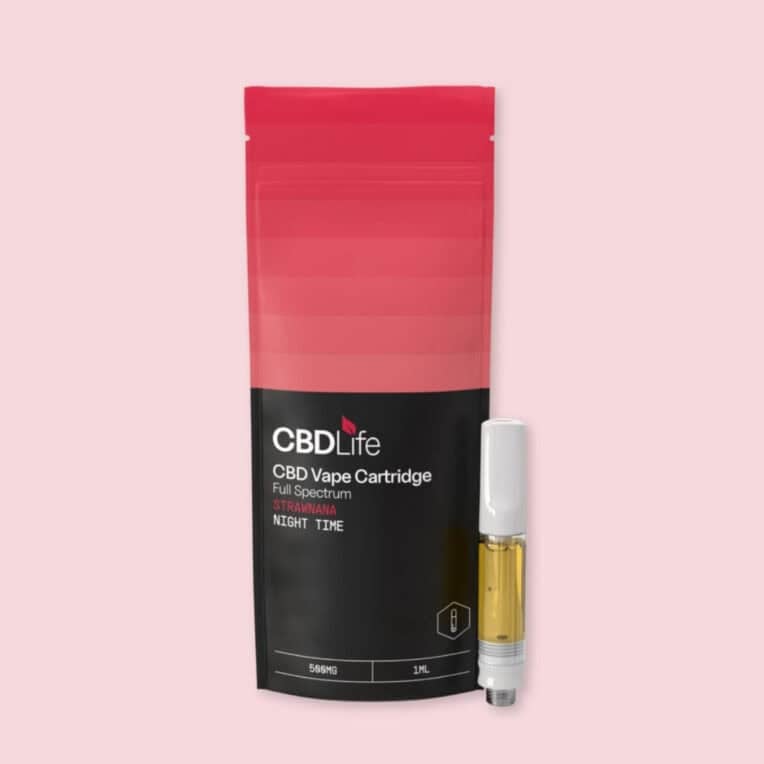 CBDLife CBD Vape Cartridge Pink Background