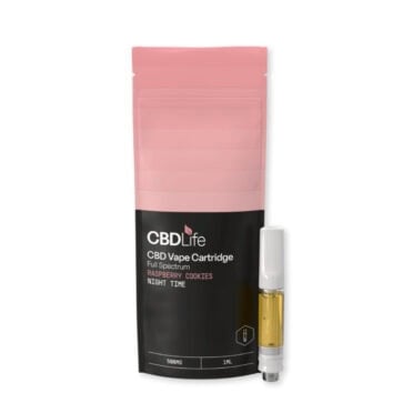 CBDLife CBD Vape Cartridge Raspberry Cookies white background