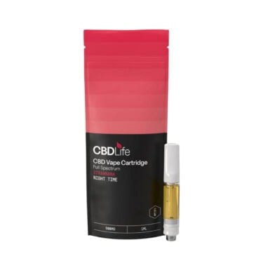 CBDLife CBD Vape Cartridge Strawnana white background