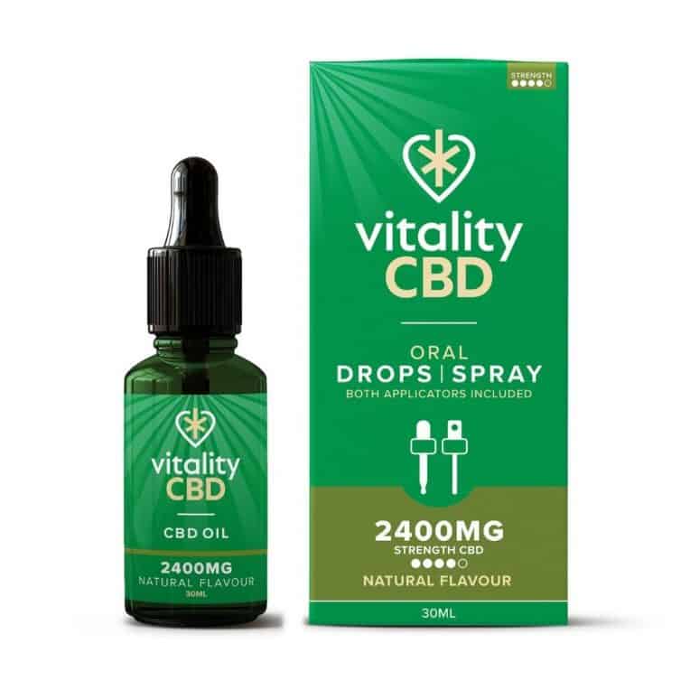 Vitality CBD Oral Drops Spray Natural 2400mg