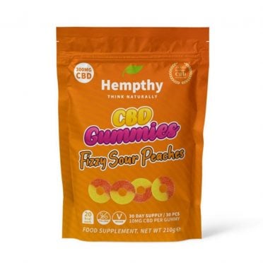 Hempthy CBD Gummies Fizzy Sour Peach Rings