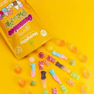 Hempthy CBD promo pick n mix on yellow background