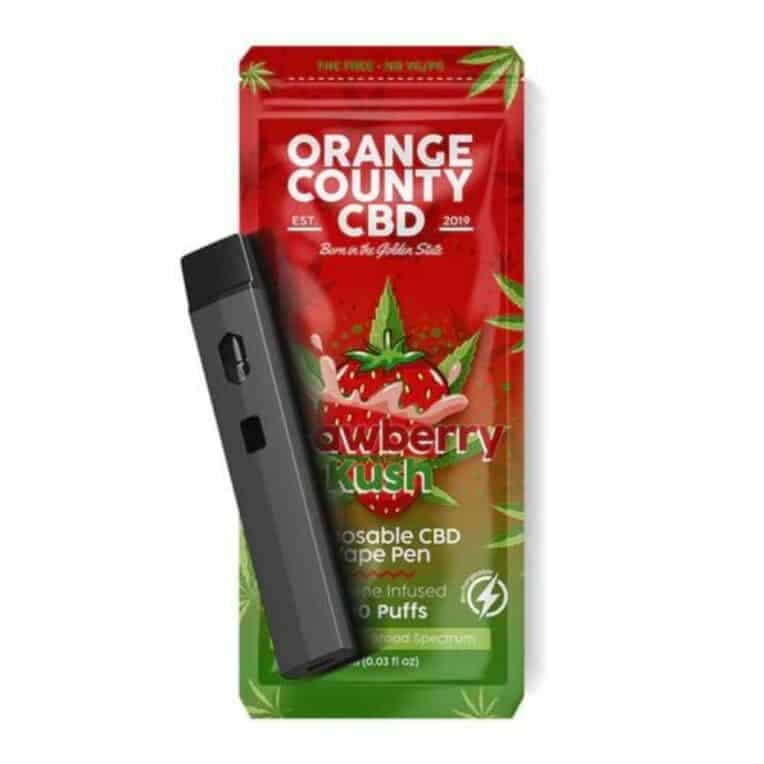 Orange County CBD Disposable CBD Vape Pen 600mg Strawberry Kush
