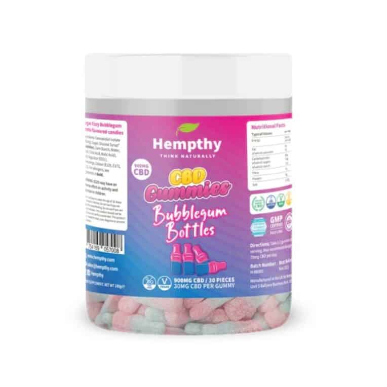 Hempthy CBD Gummies Bubblegum Bottles 900mg