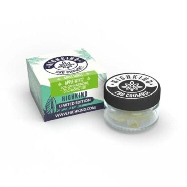HighKind CBD Crumble Limited Edition Dry Cured Cannabis Terpenes Apple Mintz White Background