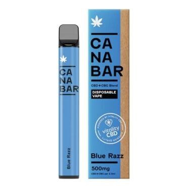 CANABAR™ Disposable CBD Vape 500mg CBD + CBG Blue Razz white background