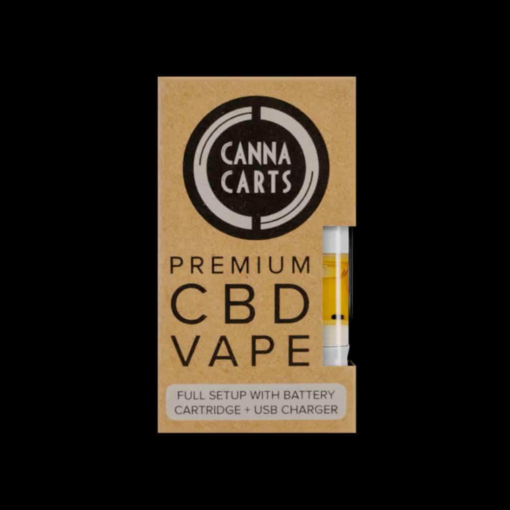 Canna Carts Premium CBD Vape Kit Full Setup black background