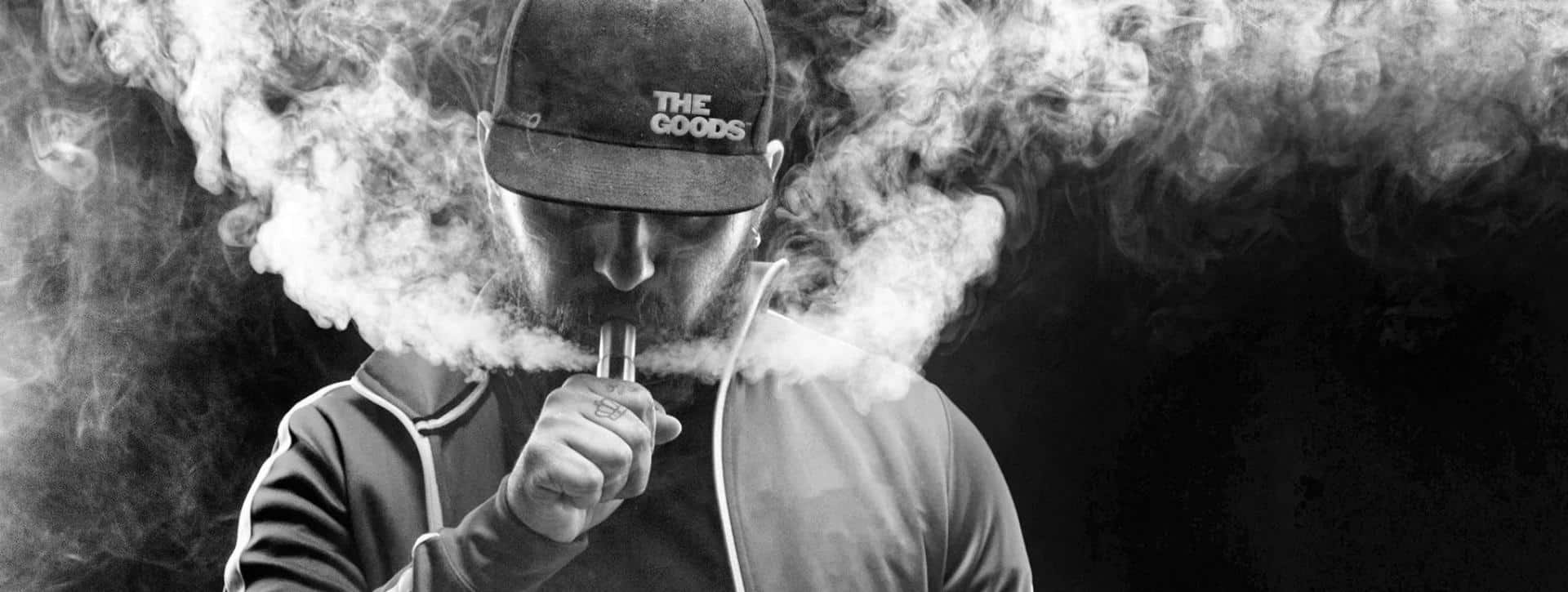 Man vaping The Goods CBD Vape Pen