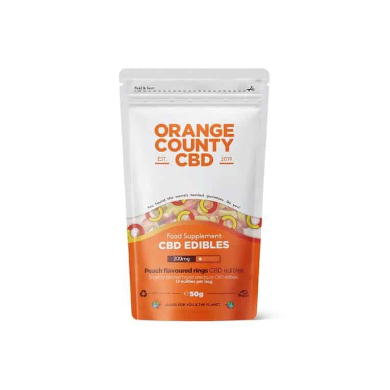 Orange County CBD Gummies Grab Bag Peach Rings white background