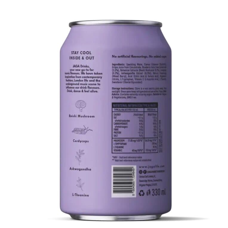 JAGA Sparkling Drinks Mixed Berry back white background