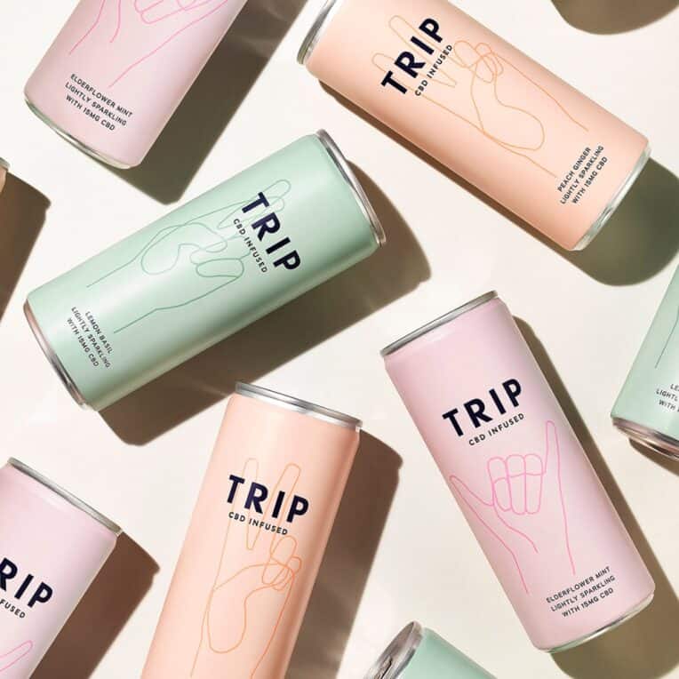 TRIP CBD Drinks beige background