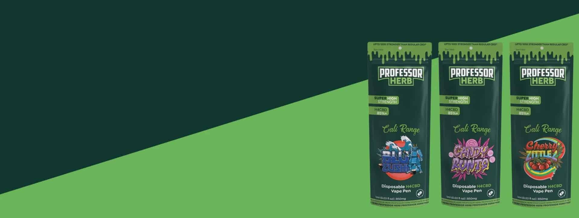 Professor Herb H4CBD Banner two tone green diagnol split