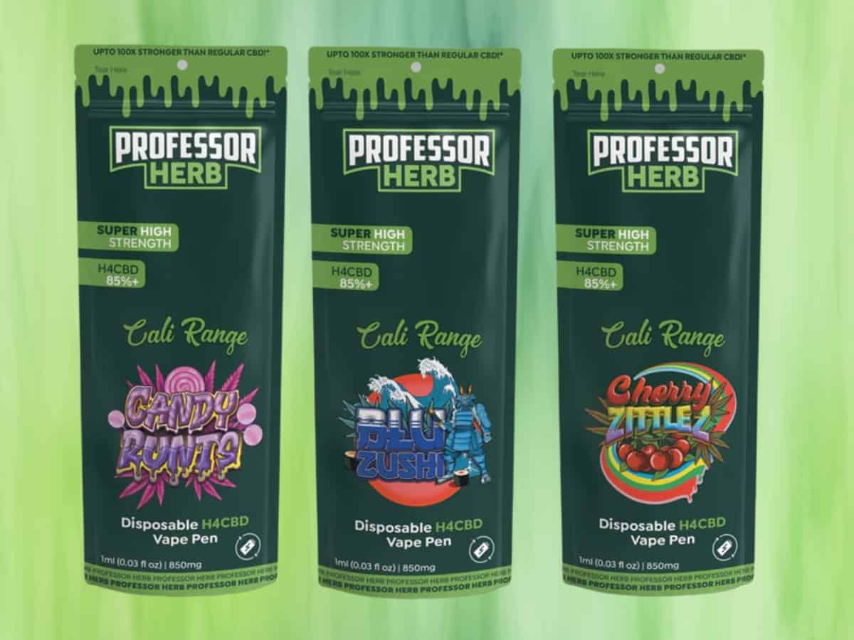 Professor Herb H4CBD Disposables side by side green background