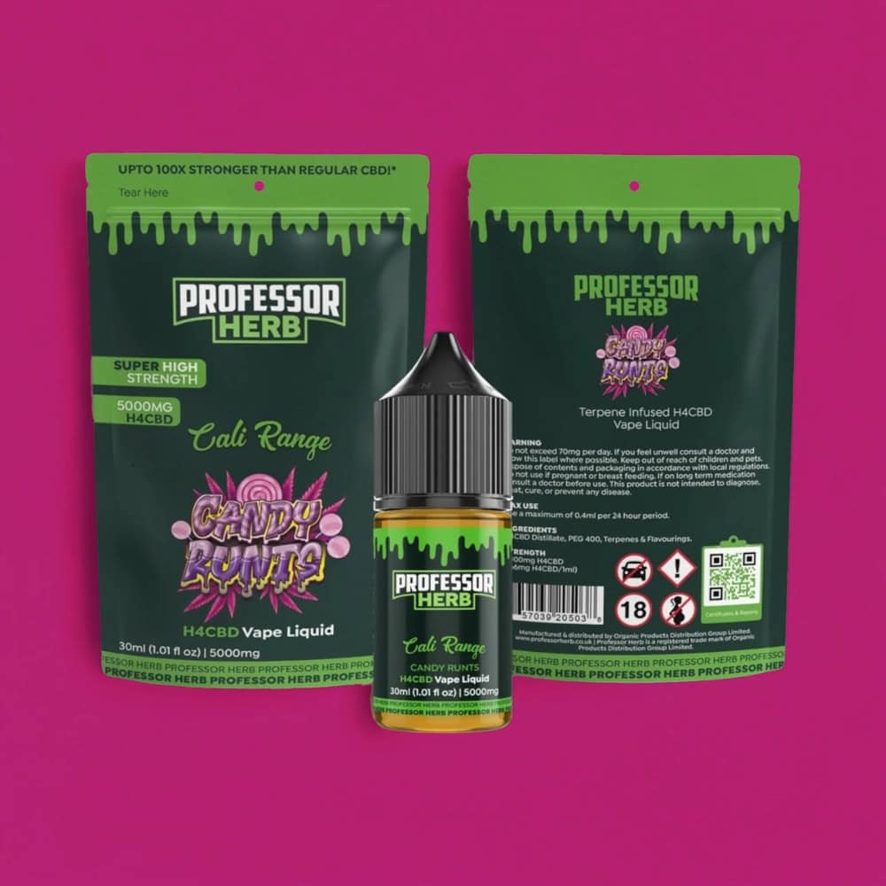 Professor Herb H4CBD Vape Liquid 5000mg 30ml - Candy Runtz display
