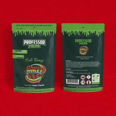 Professor Herb H4CBD Vape Liquid 5000mg 30ml - Cherry Zkittlez red background packaging