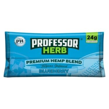 Professor Herb Hemp Smoking Blend 1400mg CBD - Blueberry white background