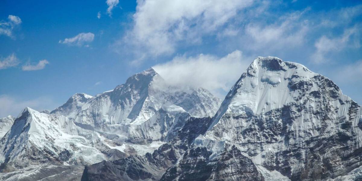 Himalayan Mountains with blue sky