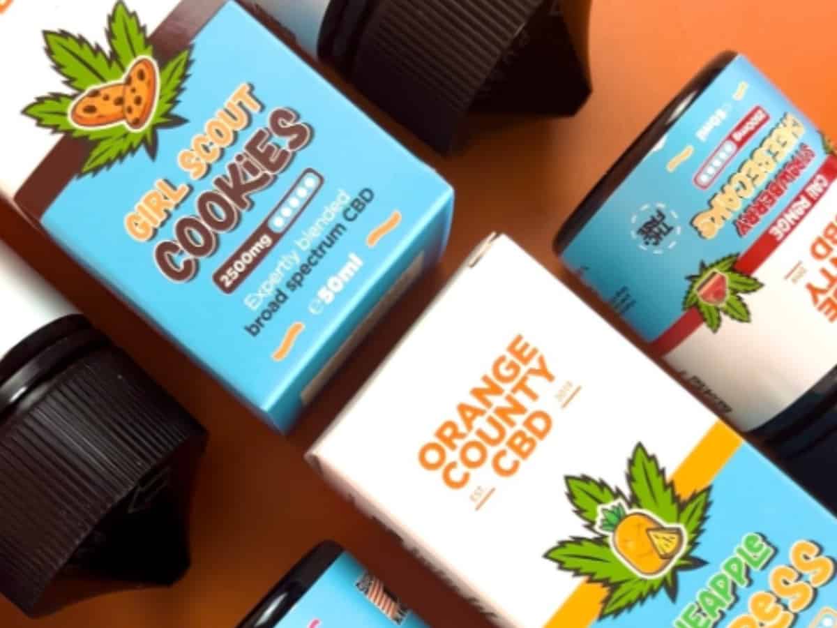Orange County CBD E-Liquid Cali Range side by side orange background