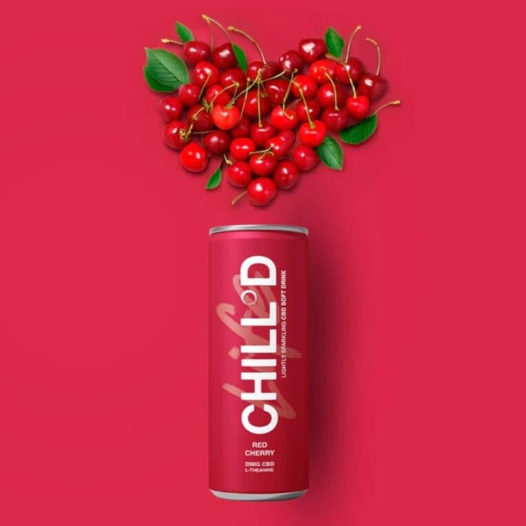 CHILL°D CBD Drink - Red Cherry background