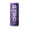 CHILL°D CBD Drink blueberry and lime white background