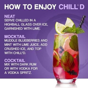 CHILL°D blueberry and lime how to enjoy