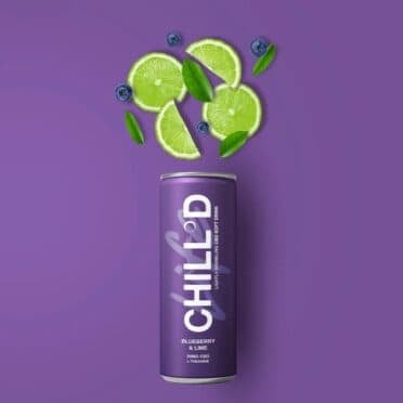 CHILL°D blueberry and lime purple background