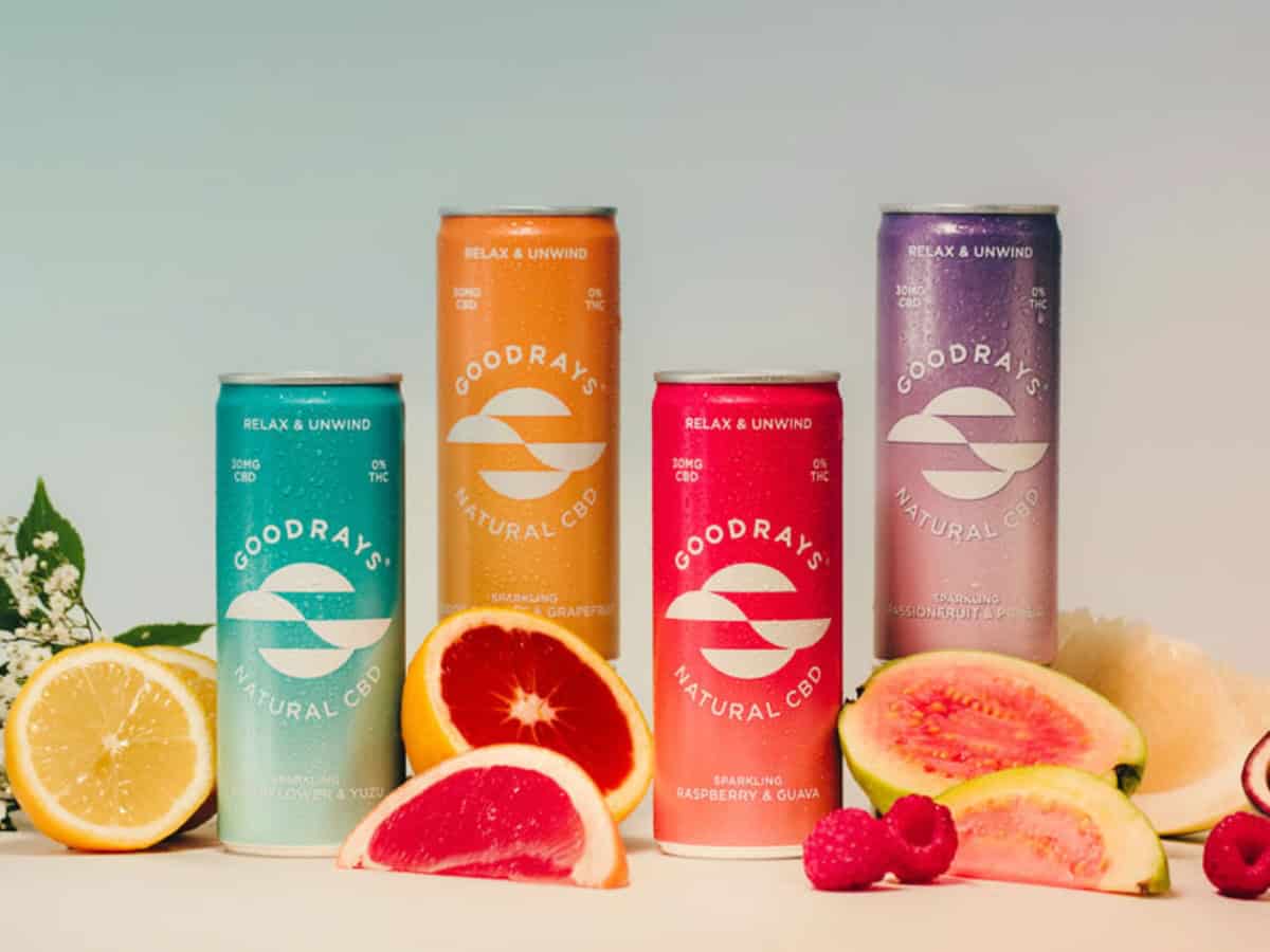 Goodrays drinks lined up on table with grapefruit and orange slices around it