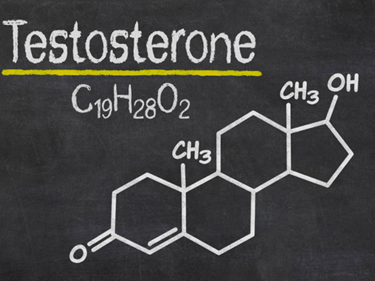 the chemical formula for testosterone written out on a chalkboard