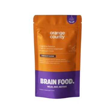 Calm, Unwind, Sleep Adaptogen _ Brain Food. Mushroom Blend (Chocolate) 60gm white background