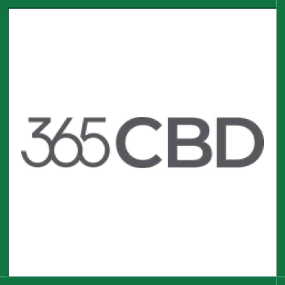 365 CBD Logo with green border white background