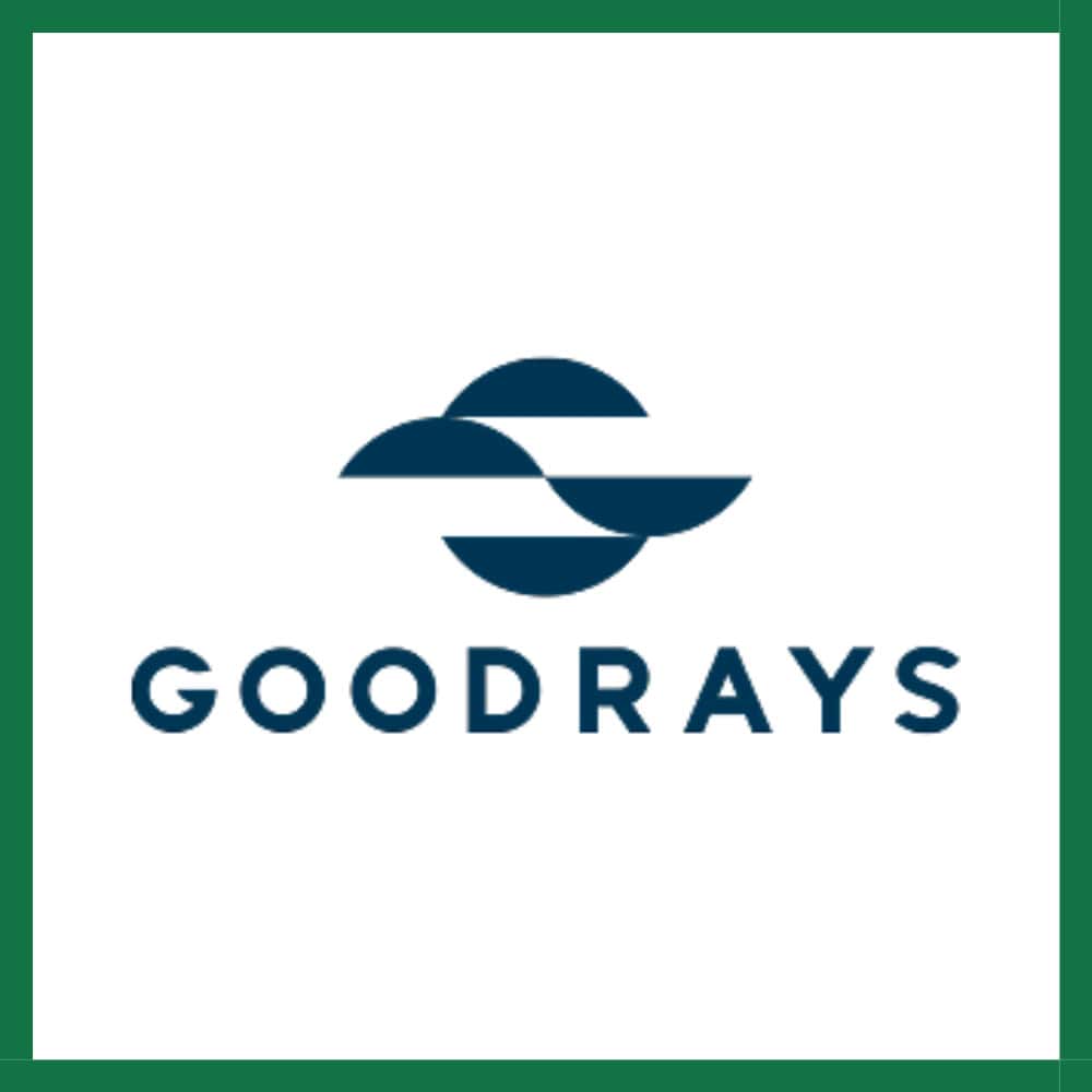 Goodrays logo green border
