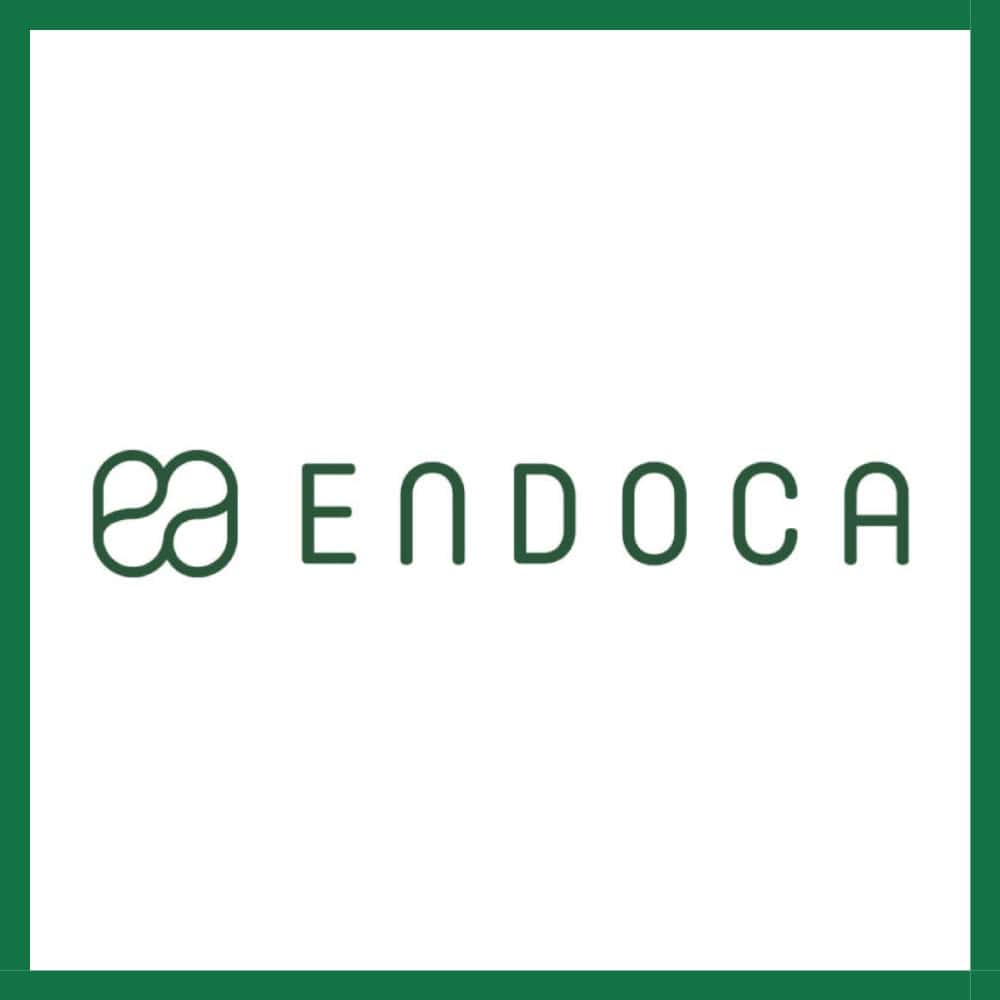 Endoca logo white background green border