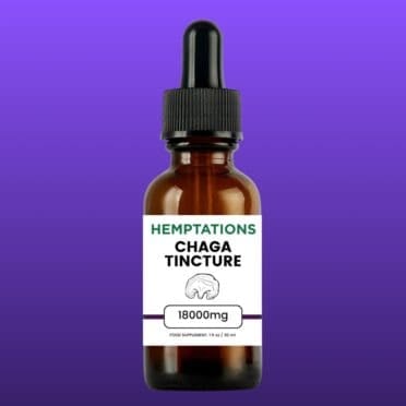 Hemptations Chaga Tincture 18000mg bottle only purple background