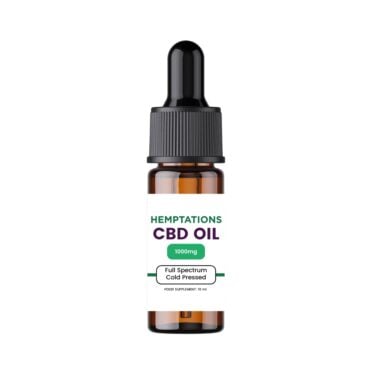 Hemptations Cold Pressed CBD Oil 1000mg bottle only white background