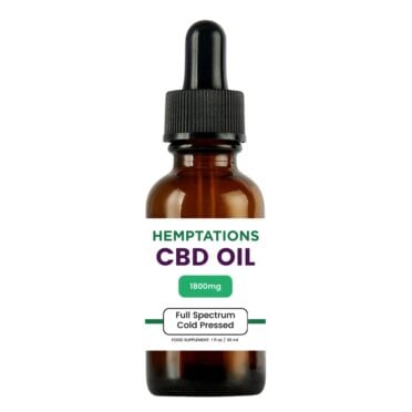 Hemptations Cold Pressed CBD Oil 1800mg bottle only white background
