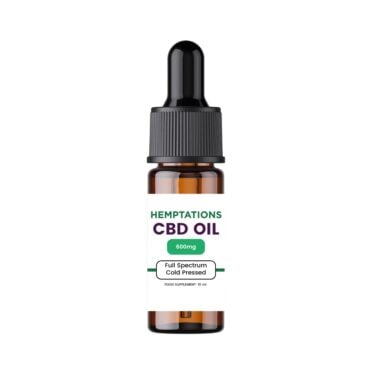 Hemptations Cold Pressed CBD Oil 600mg bottle only white background