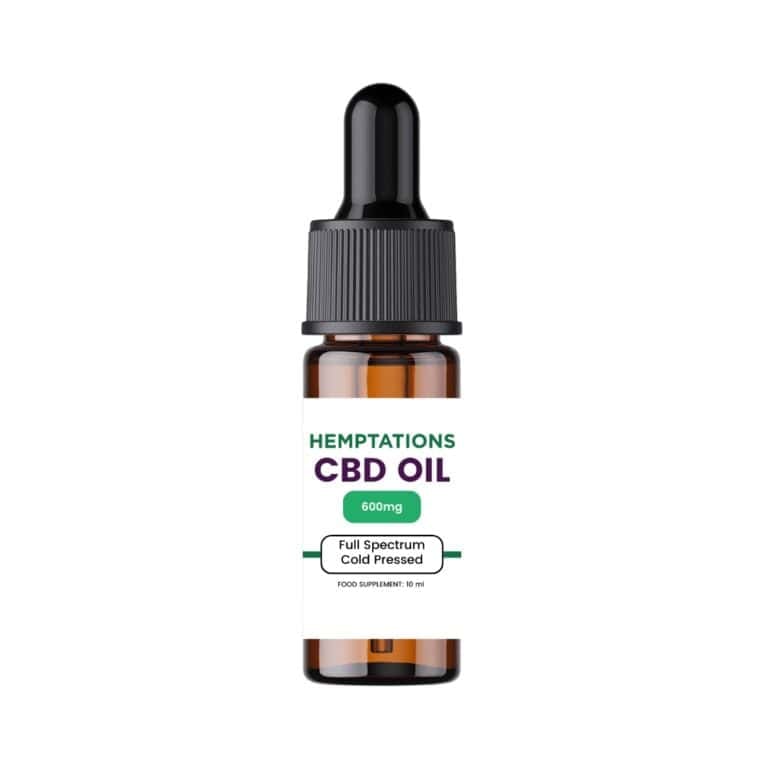 Hemptations Cold Pressed CBD Oil 600mg bottle only white background