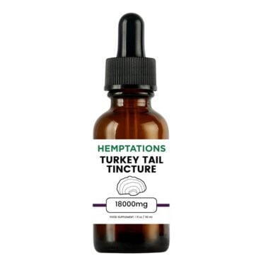 Hemptations Turkey Tail Tincture 18000mg white background