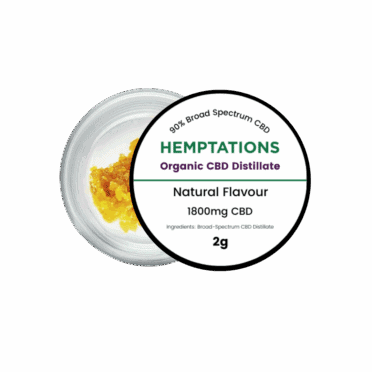 Hemptations Broad Spectrum CBD Distillate 2g white background