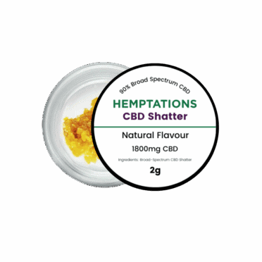 Hemptations CBD Shatter 2g product vector grey background