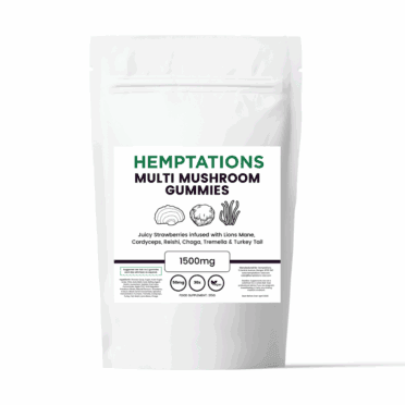 Hemptations Multi Mushroom Gummies white background
