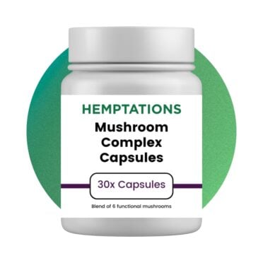 Hemptations Mushroom Complex Capsules white background