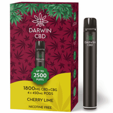 Darwin CBD Starter Kit – 1800mg – Cherry Lime white background pen and box