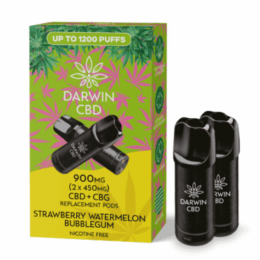 Darwin Replacement CBD Pods – 900mg (Twin Pack) – Strawberry Watermelon Bubblegum