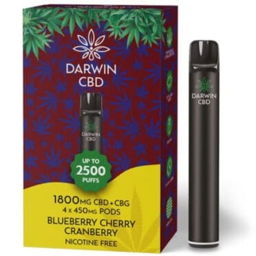 Darwin CBD Starter Kit – 1800mg – Blueberry Cherry Cranberry white background