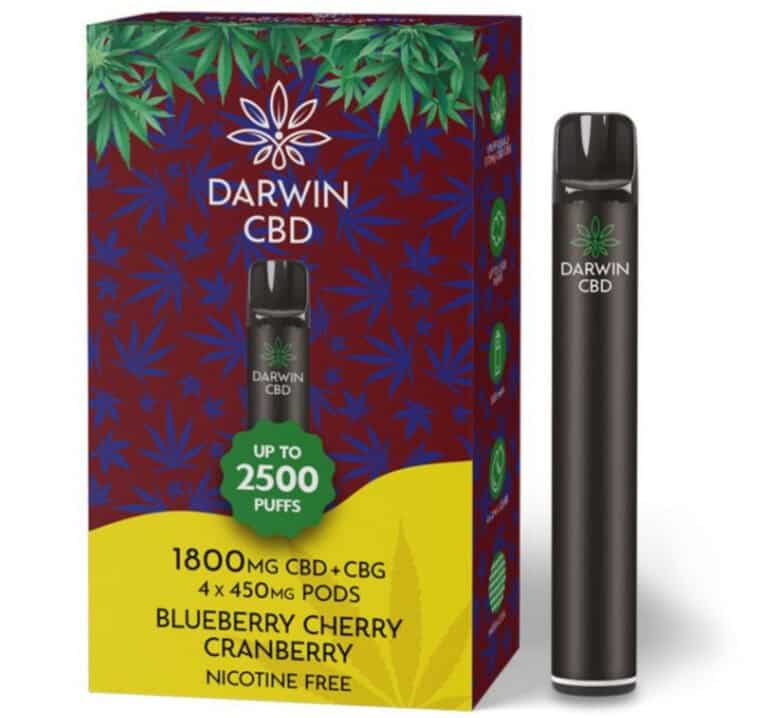 Darwin CBD Starter Kit – 1800mg – Blueberry Cherry Cranberry white background